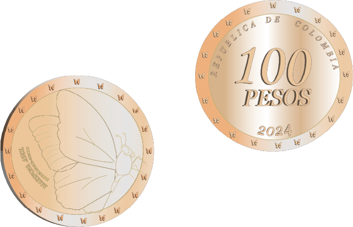 Moneda 100 pesos 3D